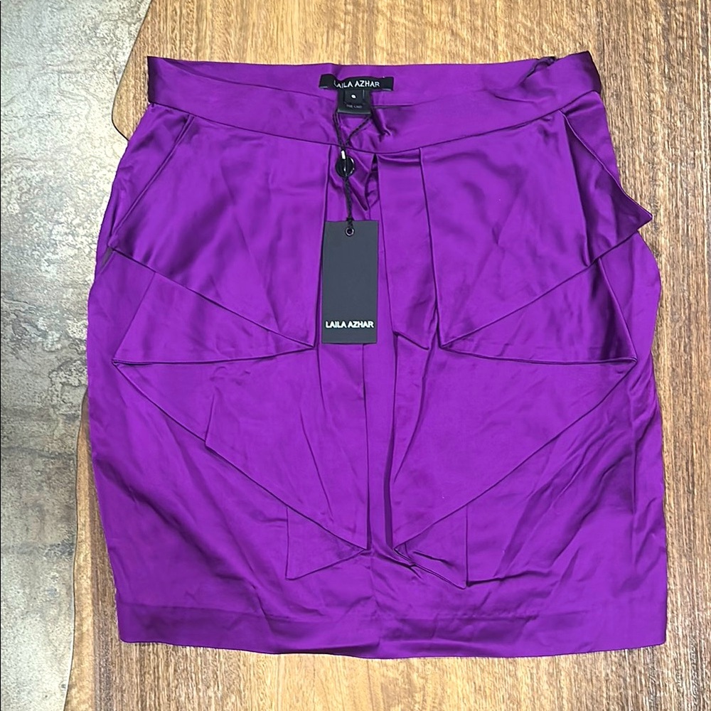 Laila Azhar Silk Purple Mini Skirt